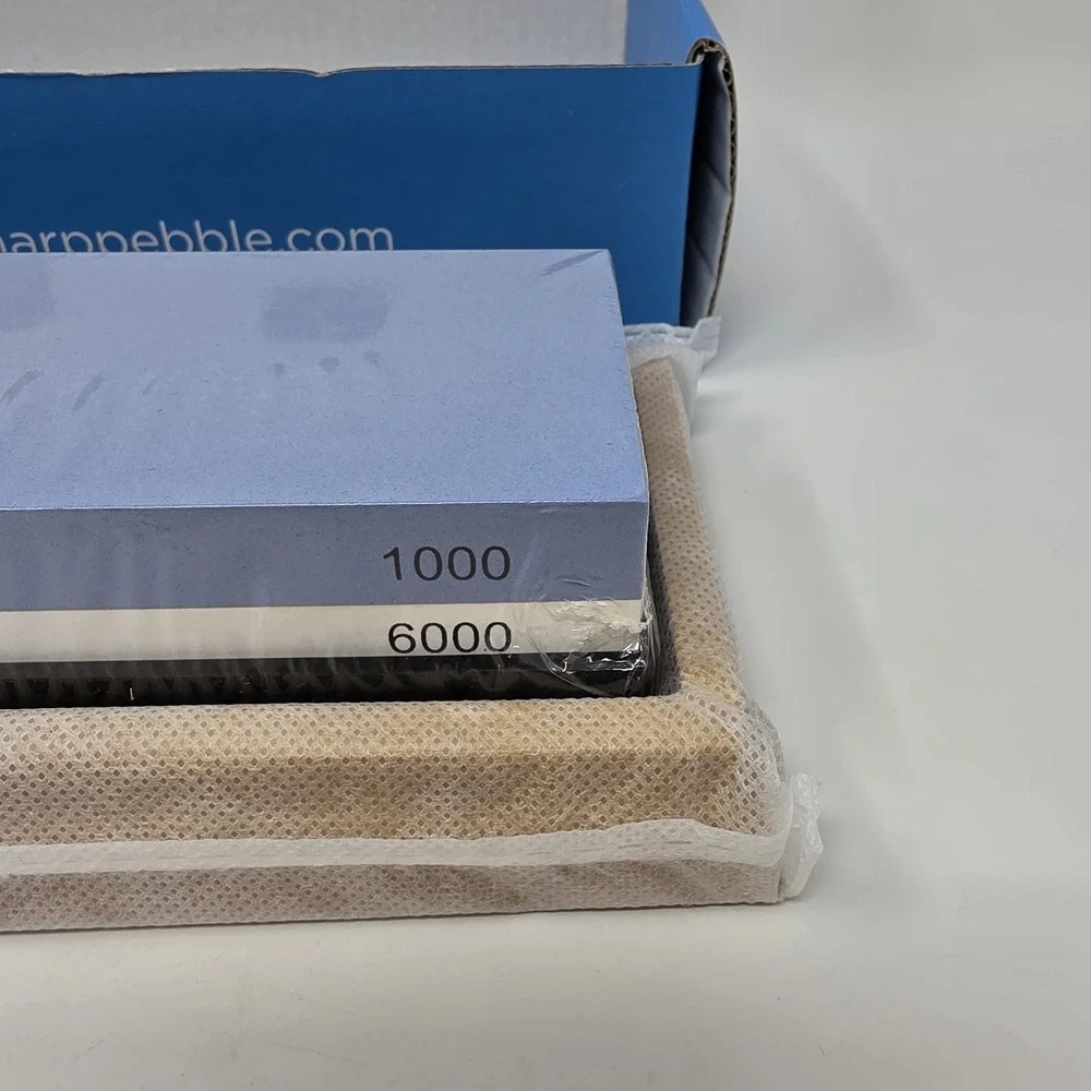 New Sharp Pebble Premium WhiteStone Sharpening Stone Bamboo Base 1000/6000 Grit